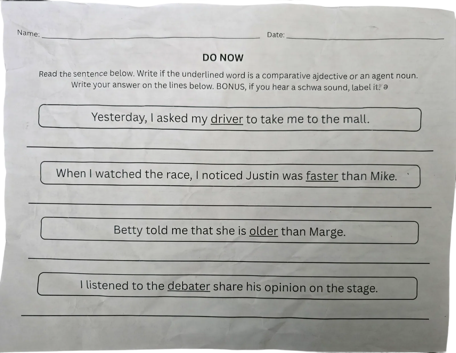 Original scanned worksheet